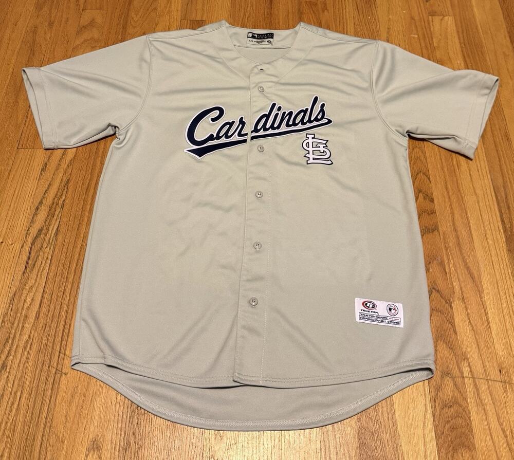 St Louis Cardinals Baseball Jersey Genuine Merchandise True Fan Large Gray